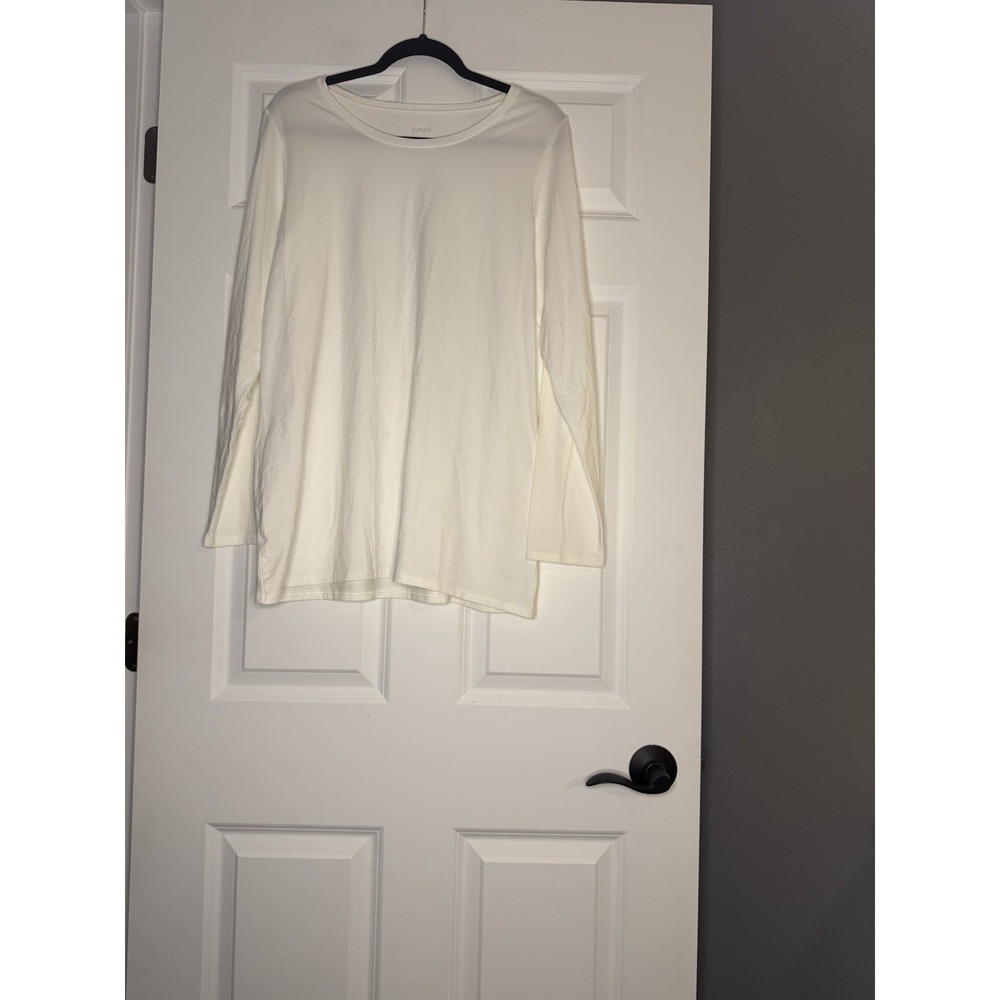 J Jill Pure Jill Long Sleeve Stretch Cotton Tee Large Nwt